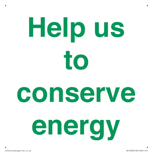 Help us to conserve energy 